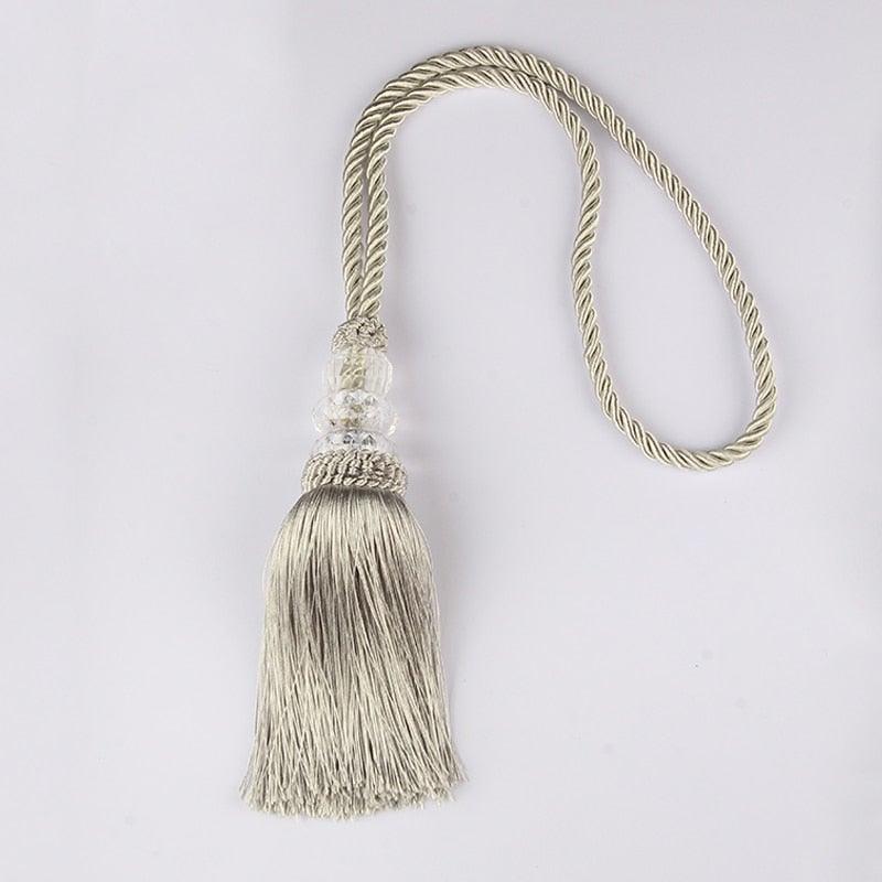 Faux Crystal Beaded Tassels Fringe Curtain Tieback Rope Window Decoration Door Hanging Ball Tassel Accessories Wonderful Curtain Holdbacks Curtains Tiebacks Home Decorative Braided Buckle Fastener Accessories Window Drapery Ball Tassels Tiebacks 50CM