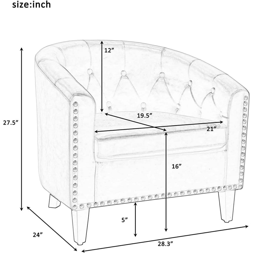 Faux Leather Club Chair Bucket Chair Upholstered Tub Chair