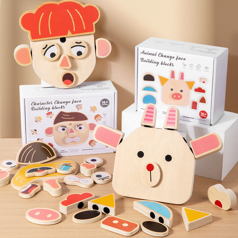 Face-changing Cube Building Blocks Puzzle Children's Thinking Puzzle Training Toys