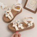 2026 Summer New Ins Fashion Girls Open-Toe Beach Sandals, Bow Decor Cool Princess Style Kids Sandals