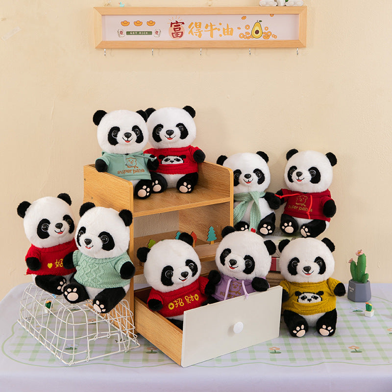 Cute Panda Plush Toy Wearing Clothes