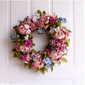 Natural Rattan Ring Peony Wreath Wedding Photography