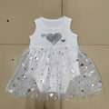 Girl's Mesh Sequins Love Sleeveless Dress