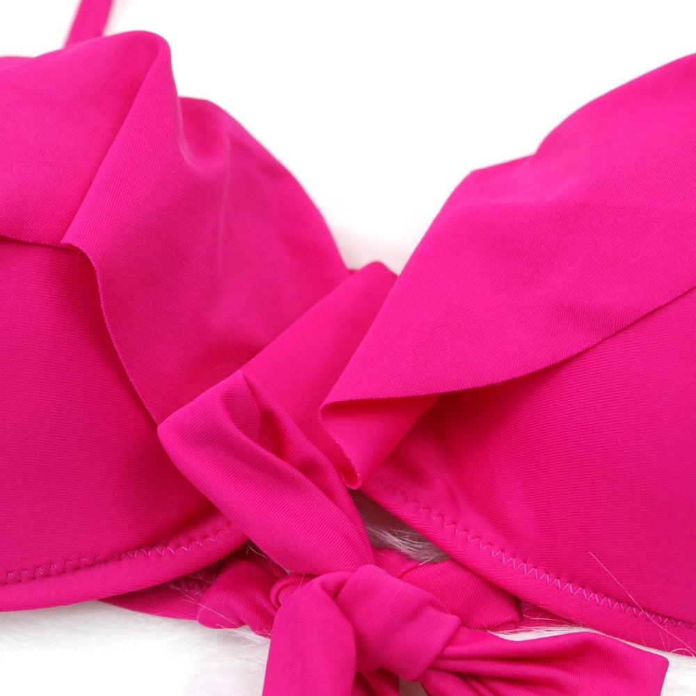 Female Two Piece Swimsuit Low Waist Bikini Floral Printing Swimwear Push Up Bathing Suit  Detachable Padded Push Up Striped Bikini Set Two Piece Swimsuit Ladies Vintage Lace Bikini Sets Beach Swimwear