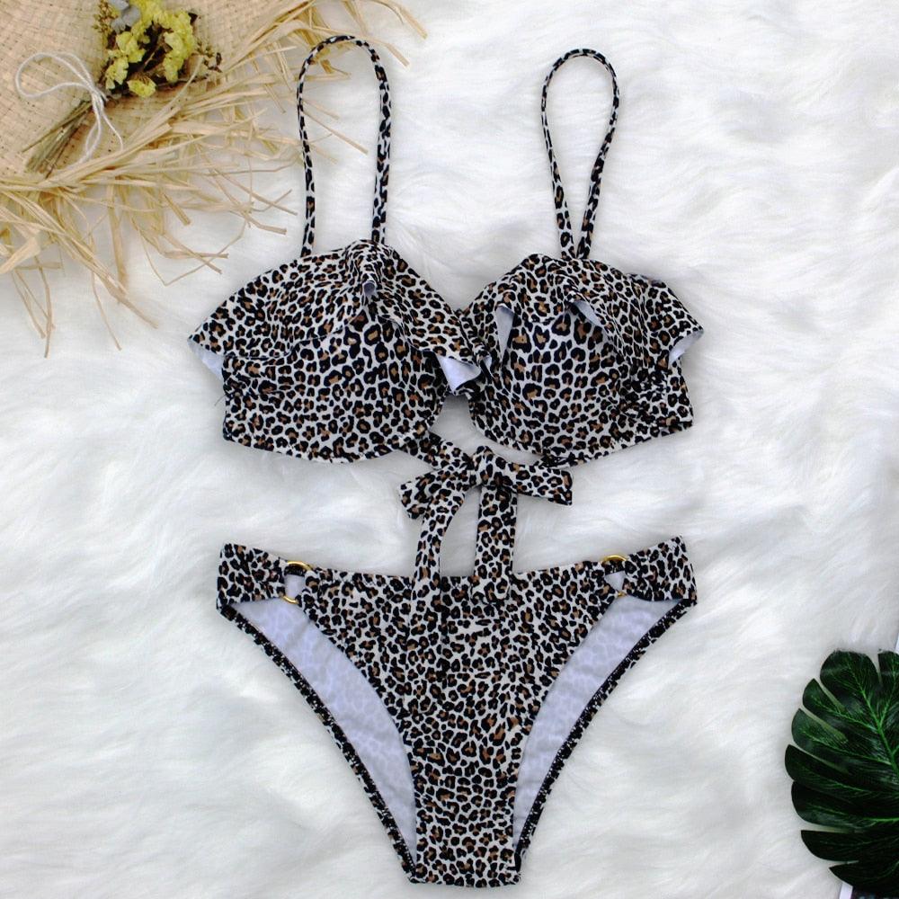 Female Two Piece Swimsuit Low Waist Bikini Floral Printing Swimwear Push Up Bathing Suit  Detachable Padded Push Up Striped Bikini Set Two Piece Swimsuit Ladies Vintage Lace Bikini Sets Beach Swimwear