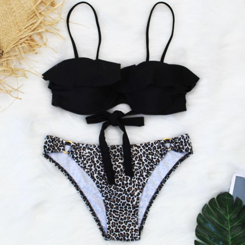 Female Two Piece Swimsuit Low Waist Bikini Floral Printing Swimwear Push Up Bathing Suit  Detachable Padded Push Up Striped Bikini Set Two Piece Swimsuit Ladies Vintage Lace Bikini Sets Beach Swimwear