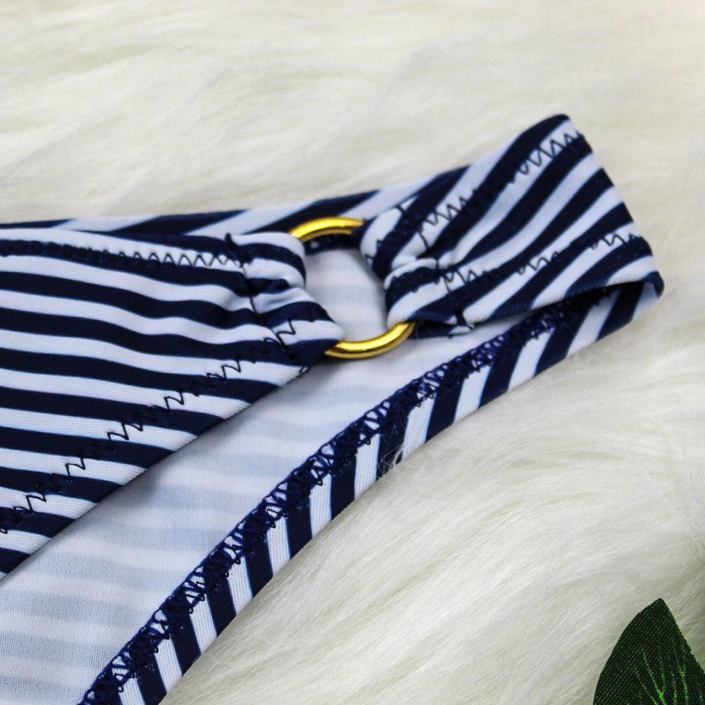 Female Two Piece Swimsuit Low Waist Bikini Floral Printing Swimwear Push Up Bathing Suit  Detachable Padded Push Up Striped Bikini Set Two Piece Swimsuit Ladies Vintage Lace Bikini Sets Beach Swimwear