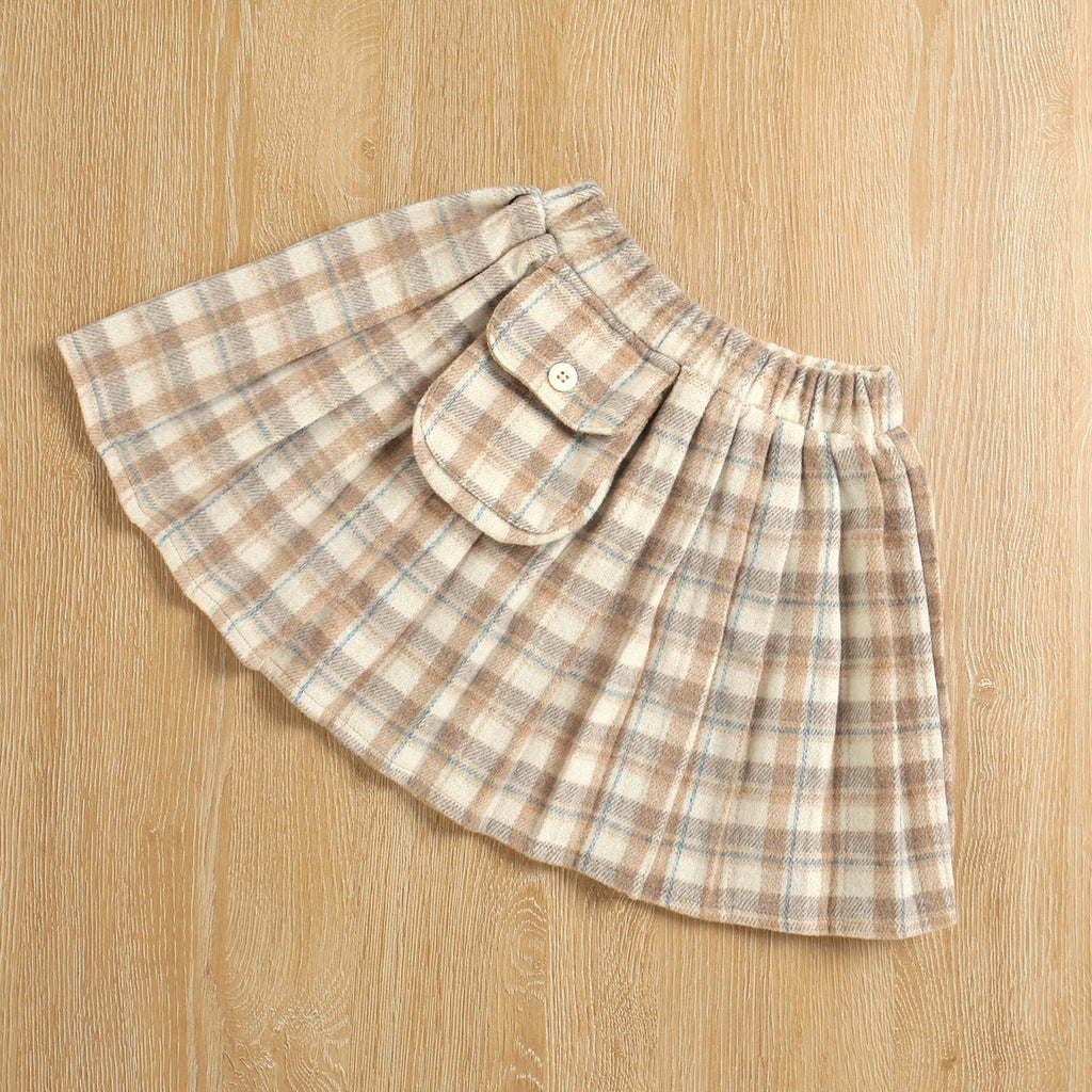 Sweater Knitted Bottoming Shirt  Plaid Skirt Two Piece Set