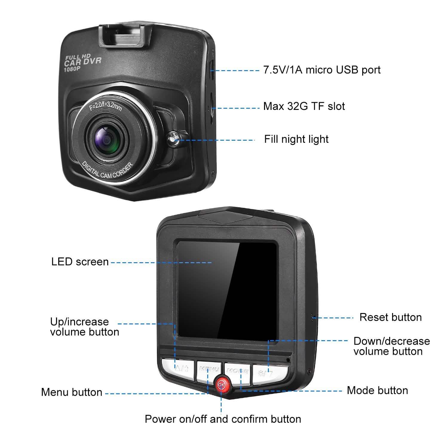FHD 1080P Car DVD Dash Cam Vehicle Video Recorder