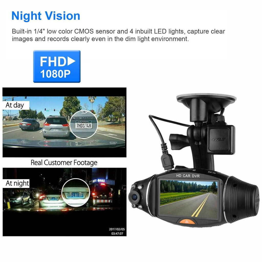 FHD 1080P Dual Lens Car DVR Dash Cam