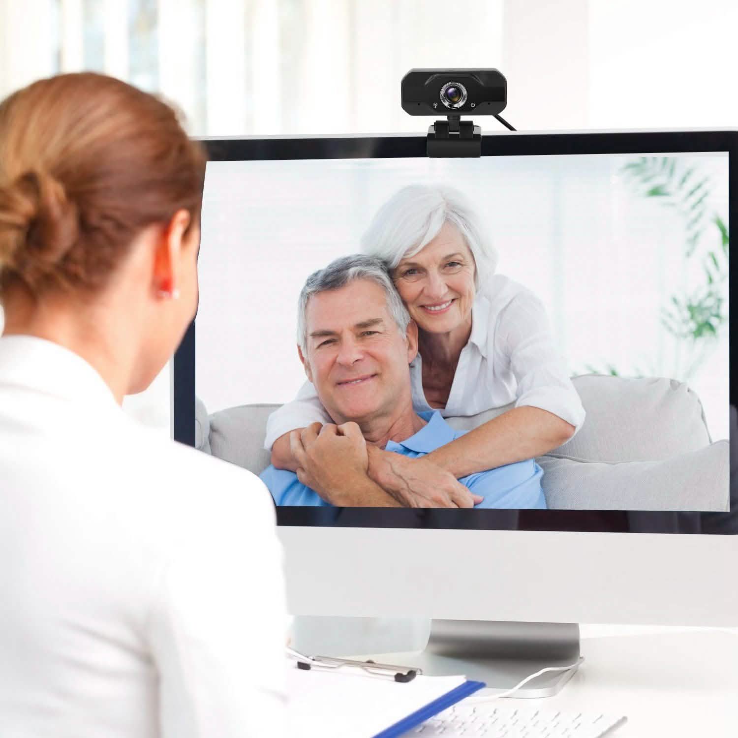 FHD 1080P USB Webcam with 360° Rotatable Clip