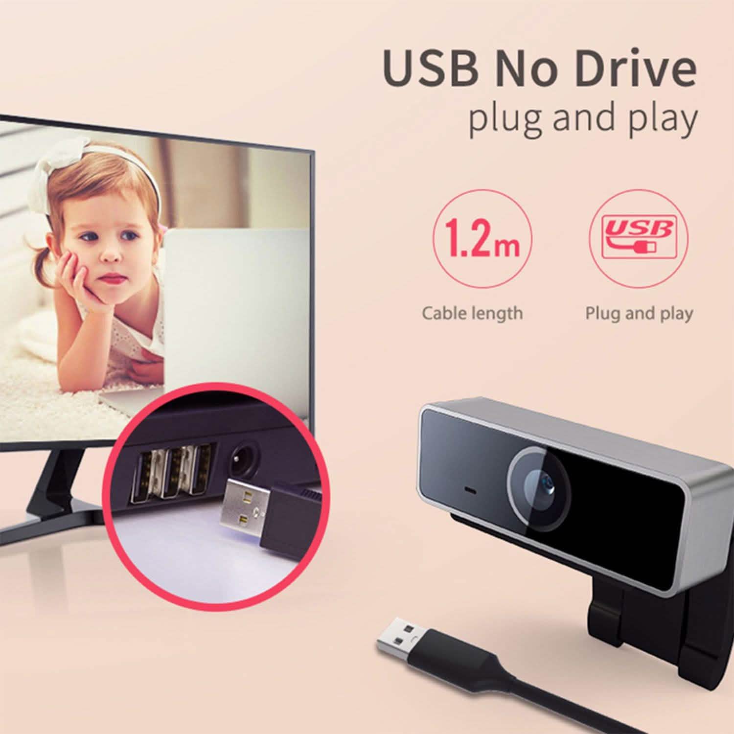 FHD 1080P Webcam USB Auto Focus with Microphone