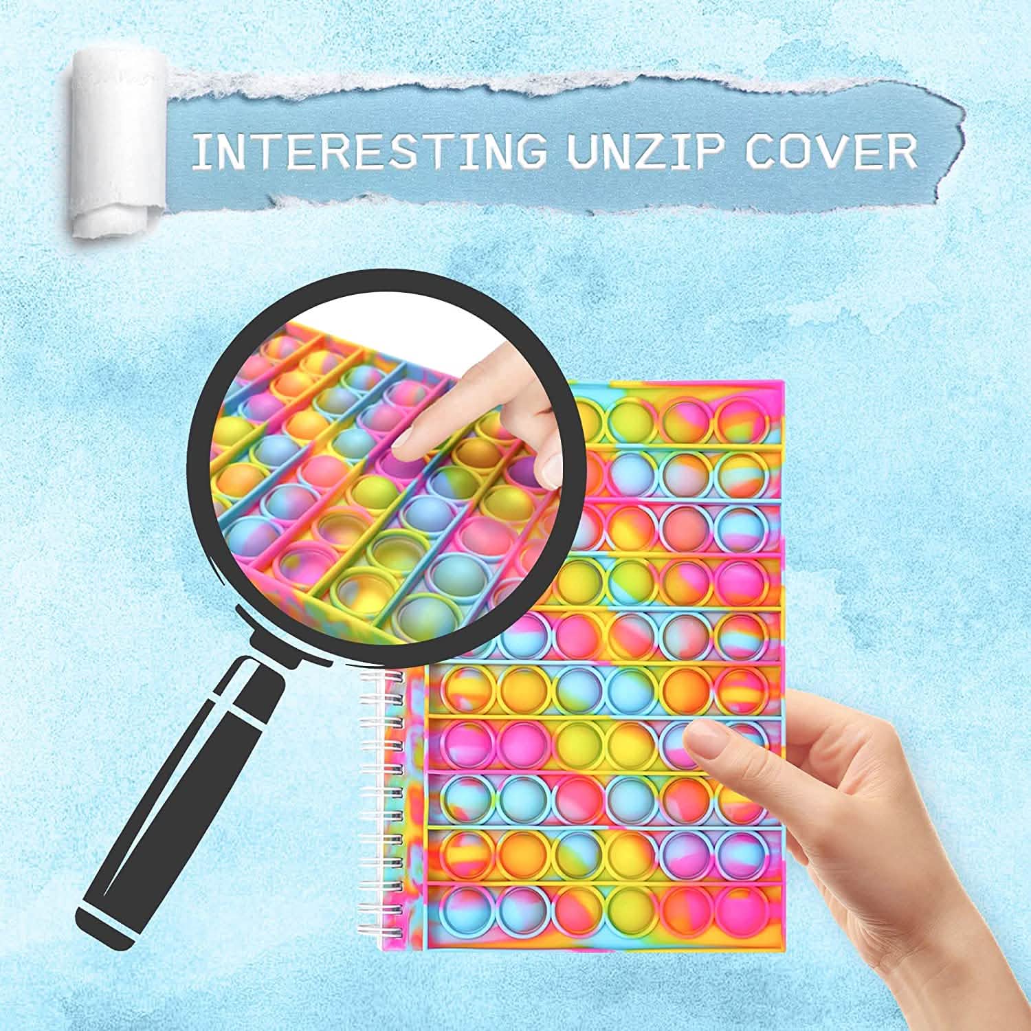 Fidget Spiral Notebook Push Pop Bubble Fidget Sensory Toy