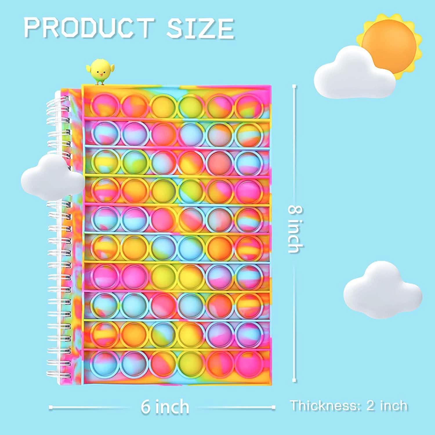 Fidget Spiral Notebook Push Pop Bubble Fidget Sensory Toy