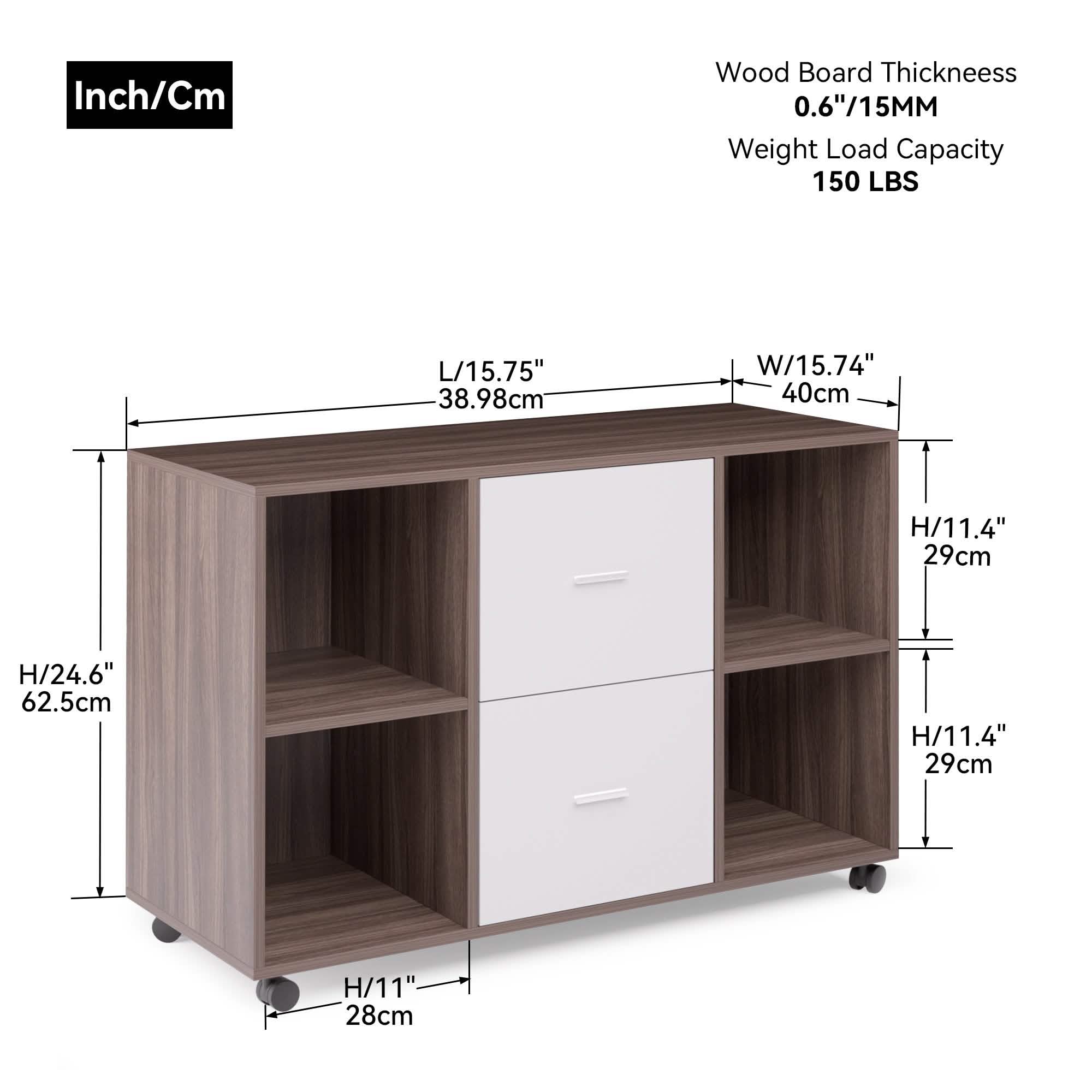 File Cabinet 2 Drawers Wooden Lateral Filling Cabinet