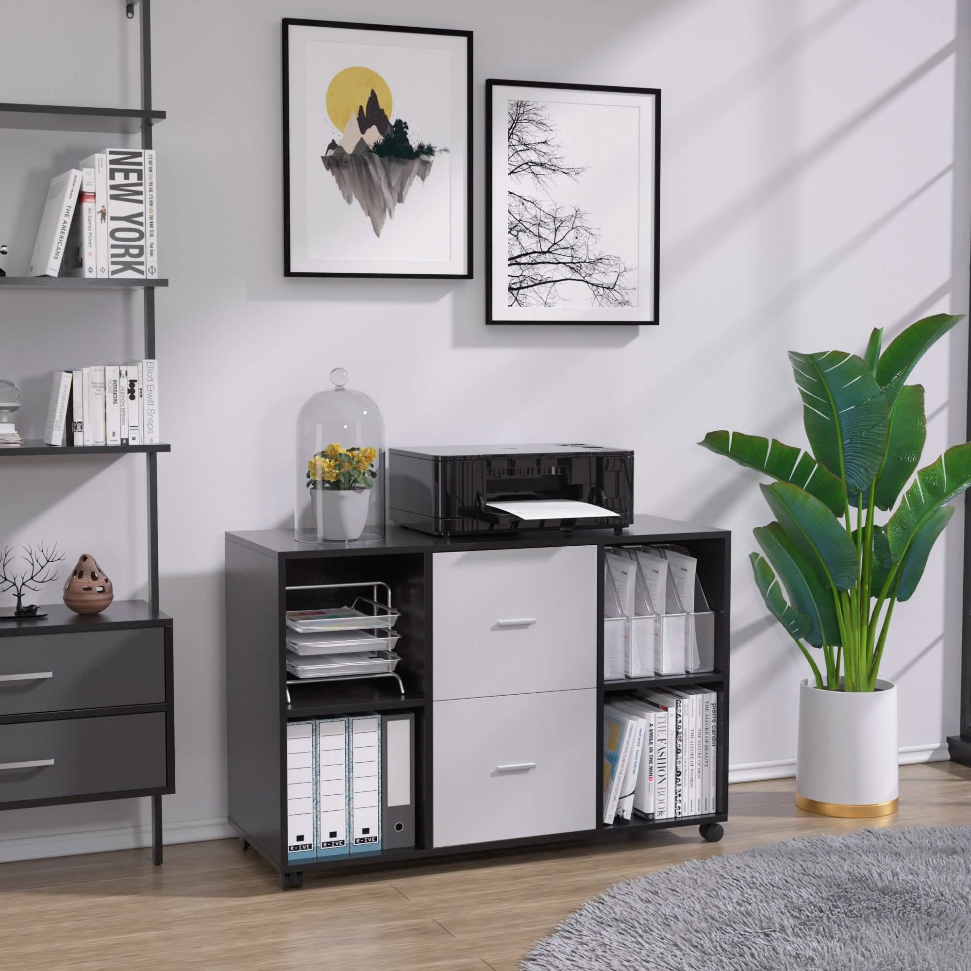 File Cabinet 2 Drawers Wooden Lateral Filling Cabinet