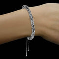 Fine Silver Plated Classic Byzantine Adjustable Bracelet By Paolo Fortelini