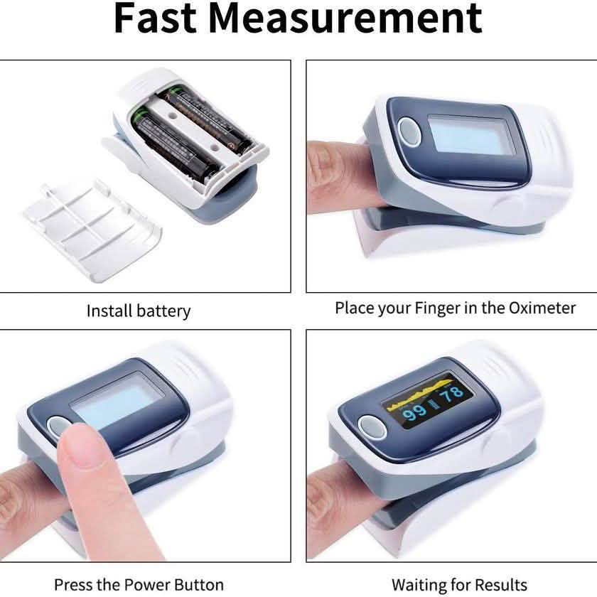 Fingertip Pulse Oximeter Blood Oxygen Meter SpO2 Heart Rate Monitor