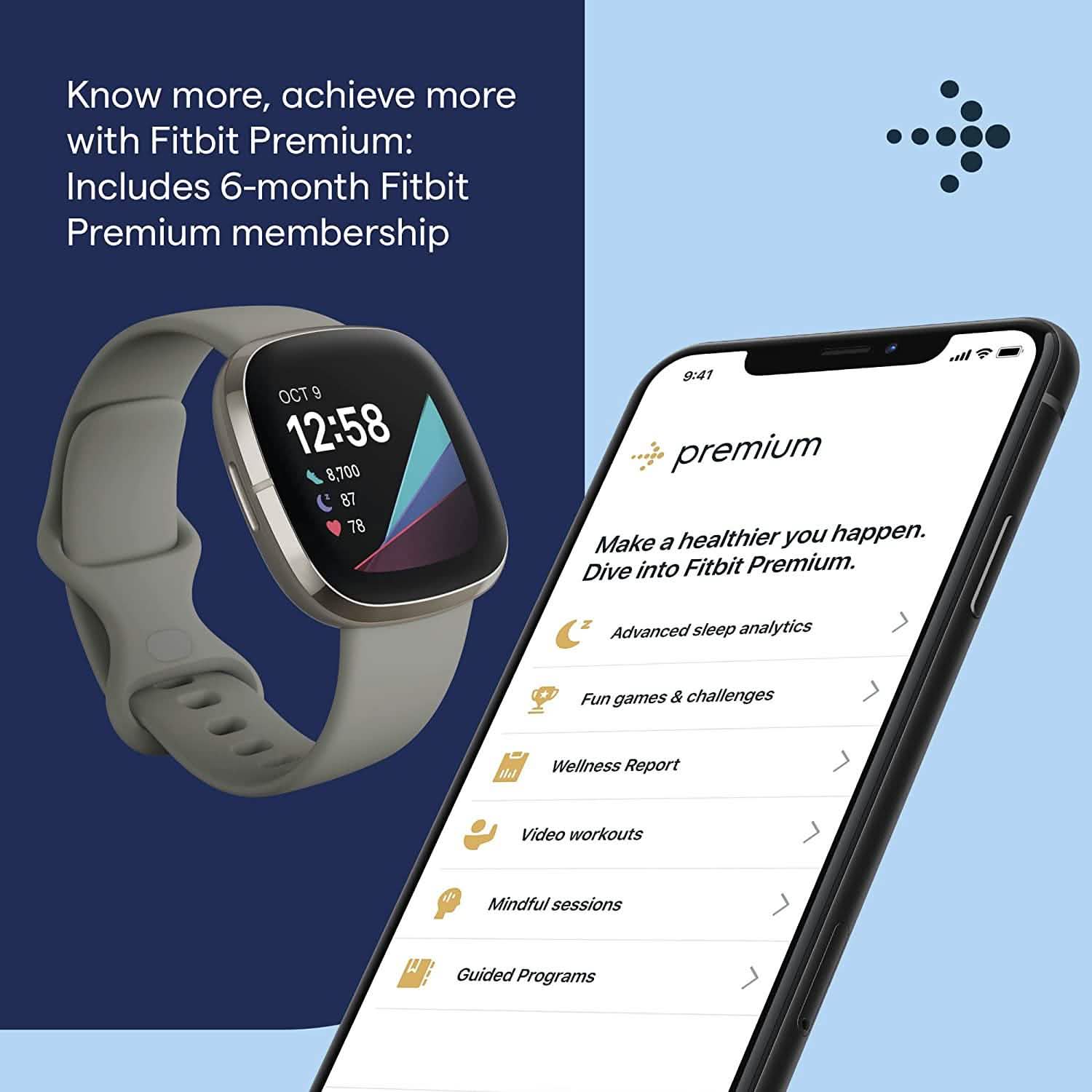 Fitbit Sense Advanced Smartwatch with Tools for Heart Health