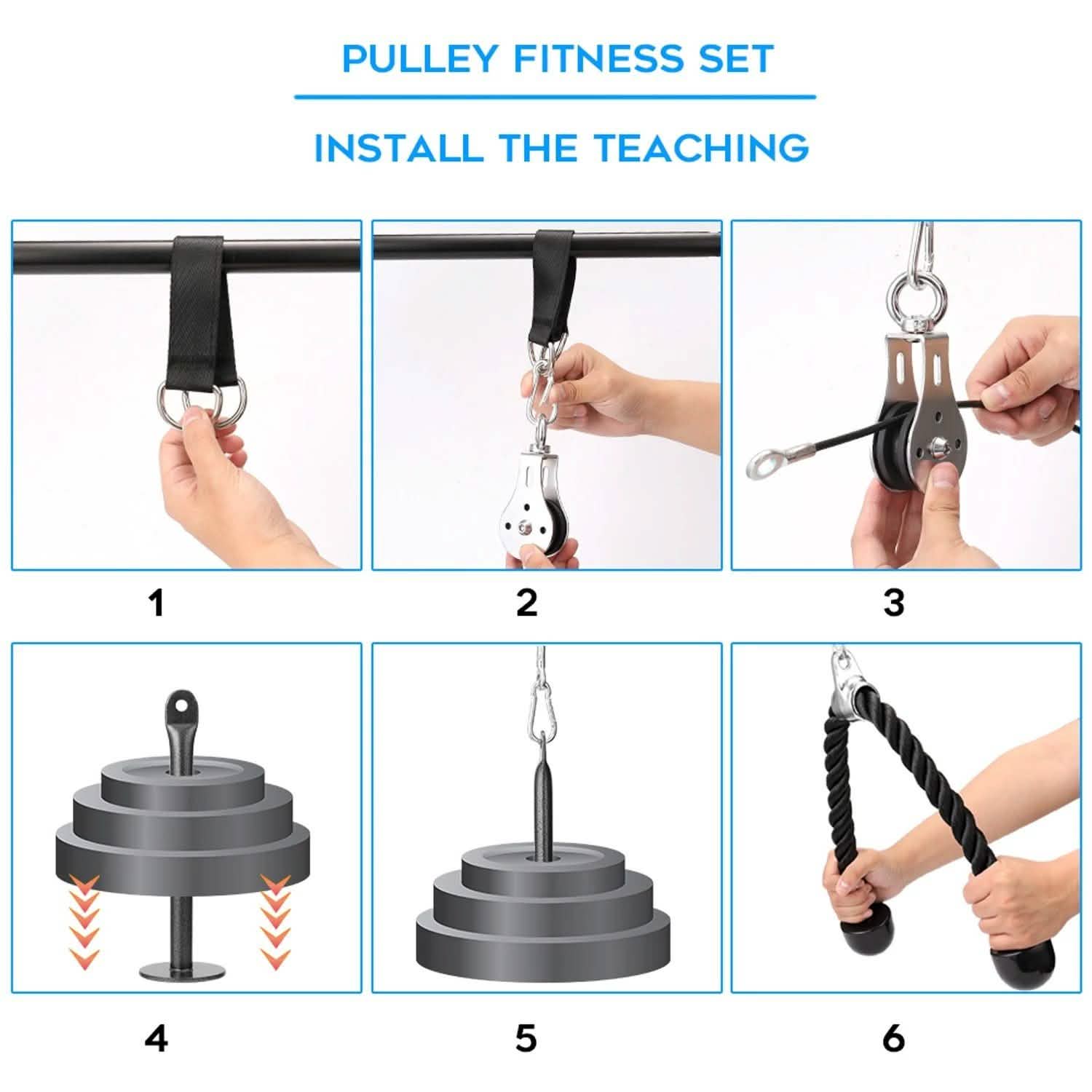 Fitness DIY Pulley Cable Machine Attachment System Training Equipment