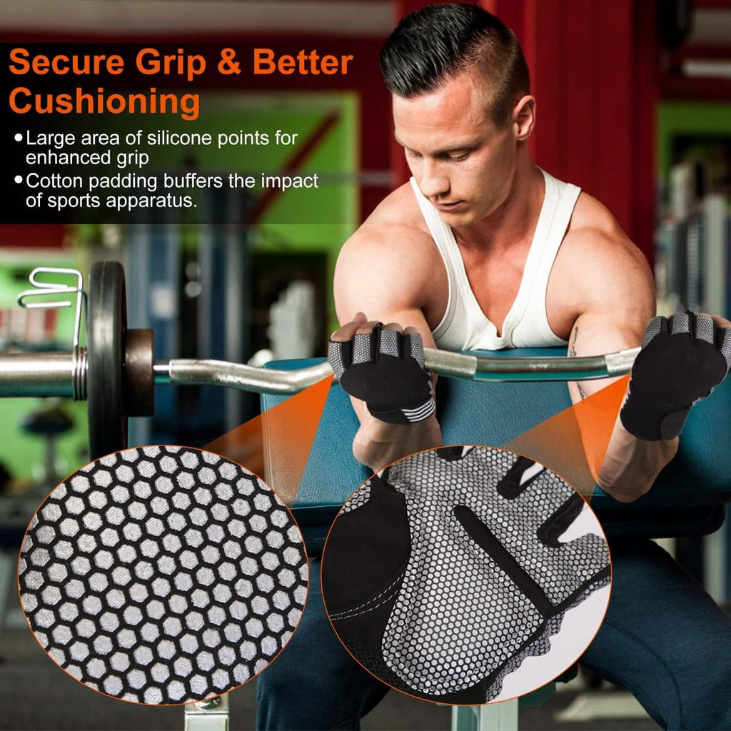Fitness Workout Gloves with Wrist Wrap Strap