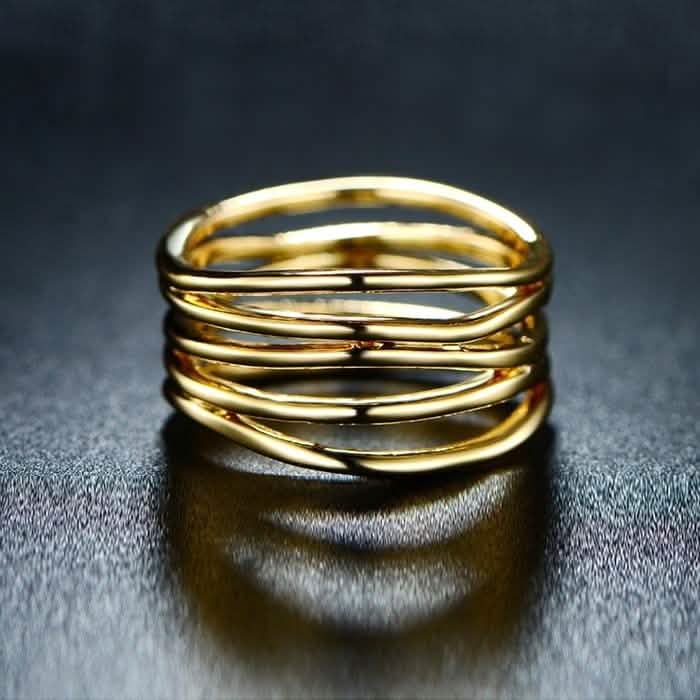 Five Layer Stack Ring in 18K Gold Plating - Assorted Sizes