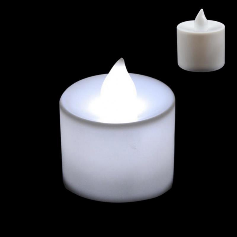 Flameless LED Tea Lights Candles Battery Powered Colorful Flickering Pillar Flickering Bright Tea lights Battery Operated/Powered Flameless Candles White Base Candles Tea light Romantic party Home Decor