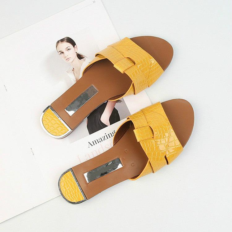 Flat Women Shoes Summer Candy Color Leather Fashion Sandals Open Toe Wear Casual Flip Flops Slip On Comfortable Womens Loafers Women's Flats Elegant Shoes