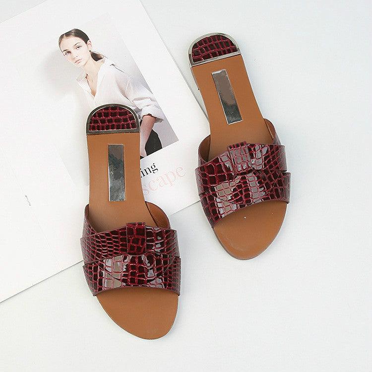 Flat Women Shoes Summer Candy Color Leather Fashion Sandals Open Toe Wear Casual Flip Flops Slip On Comfortable Womens Loafers Women's Flats Elegant Shoes