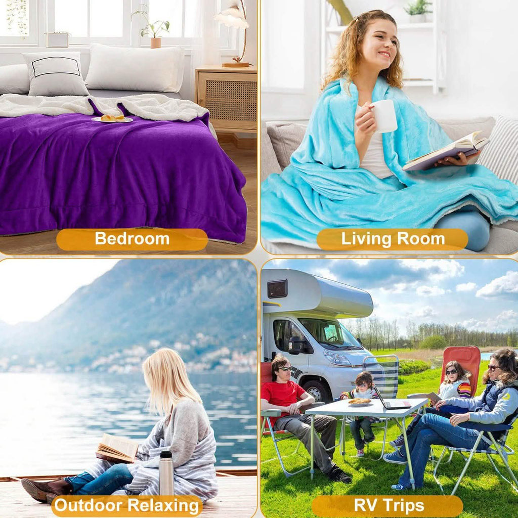Fleece Throw Blanket Flannel Bed Cover