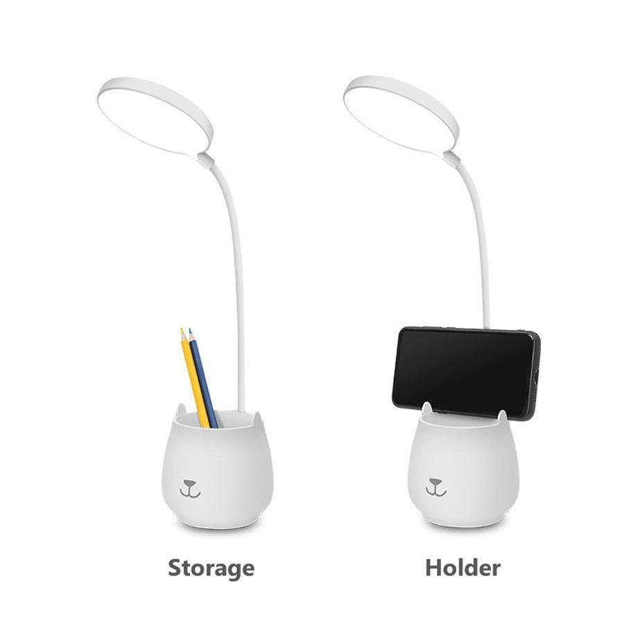 Flexible Led Table Lamps with Usb Touch Dimmable LED Stand Desk Light Reading Lamp Modern Flexible Study Lamp with Pen Holder Decorative Table Lamp Cute Study Lamps for Bedroom Décor