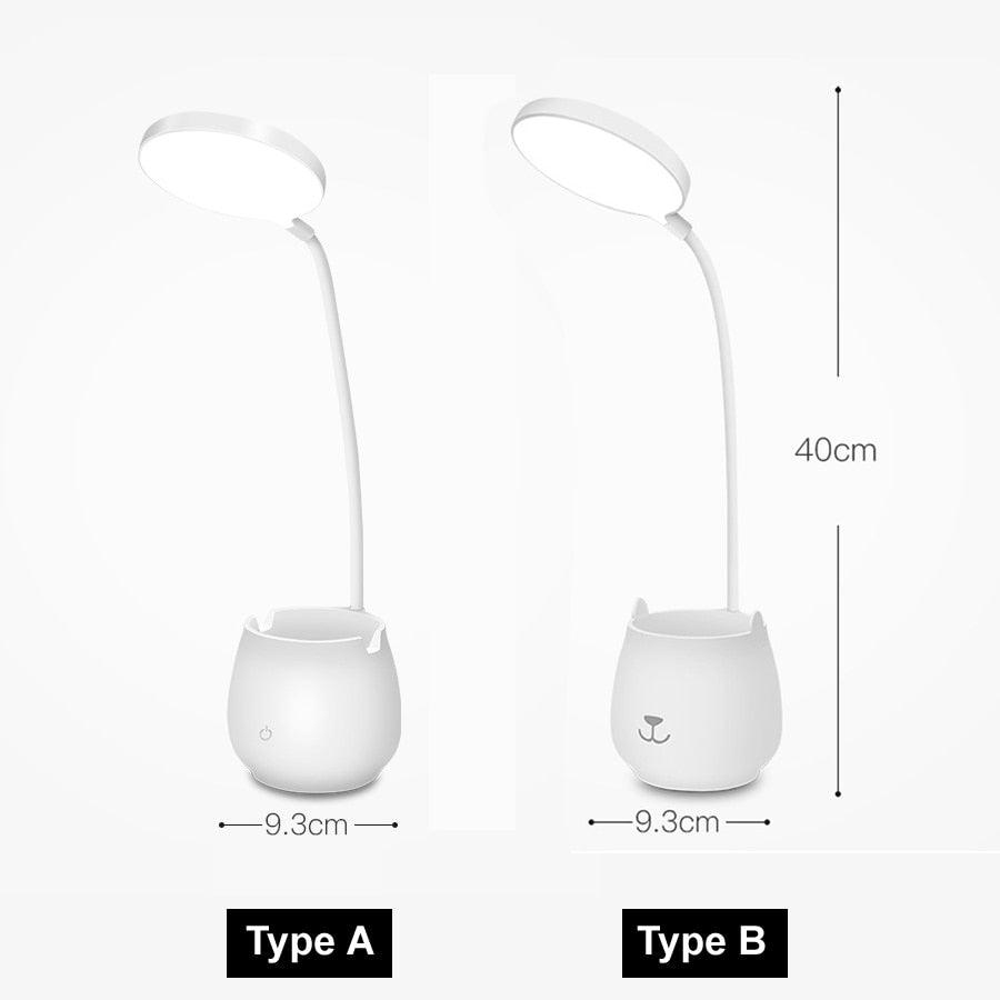 Flexible Led Table Lamps with Usb Touch Dimmable LED Stand Desk Light Reading Lamp Modern Flexible Study Lamp with Pen Holder Decorative Table Lamp Cute Study Lamps for Bedroom Décor