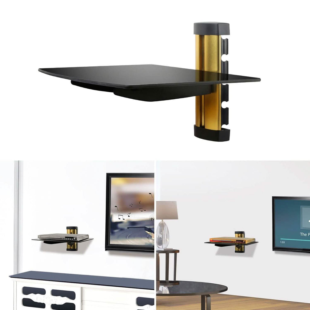 Floating Wall Mounted Strengthened Tempered Glass Shelf