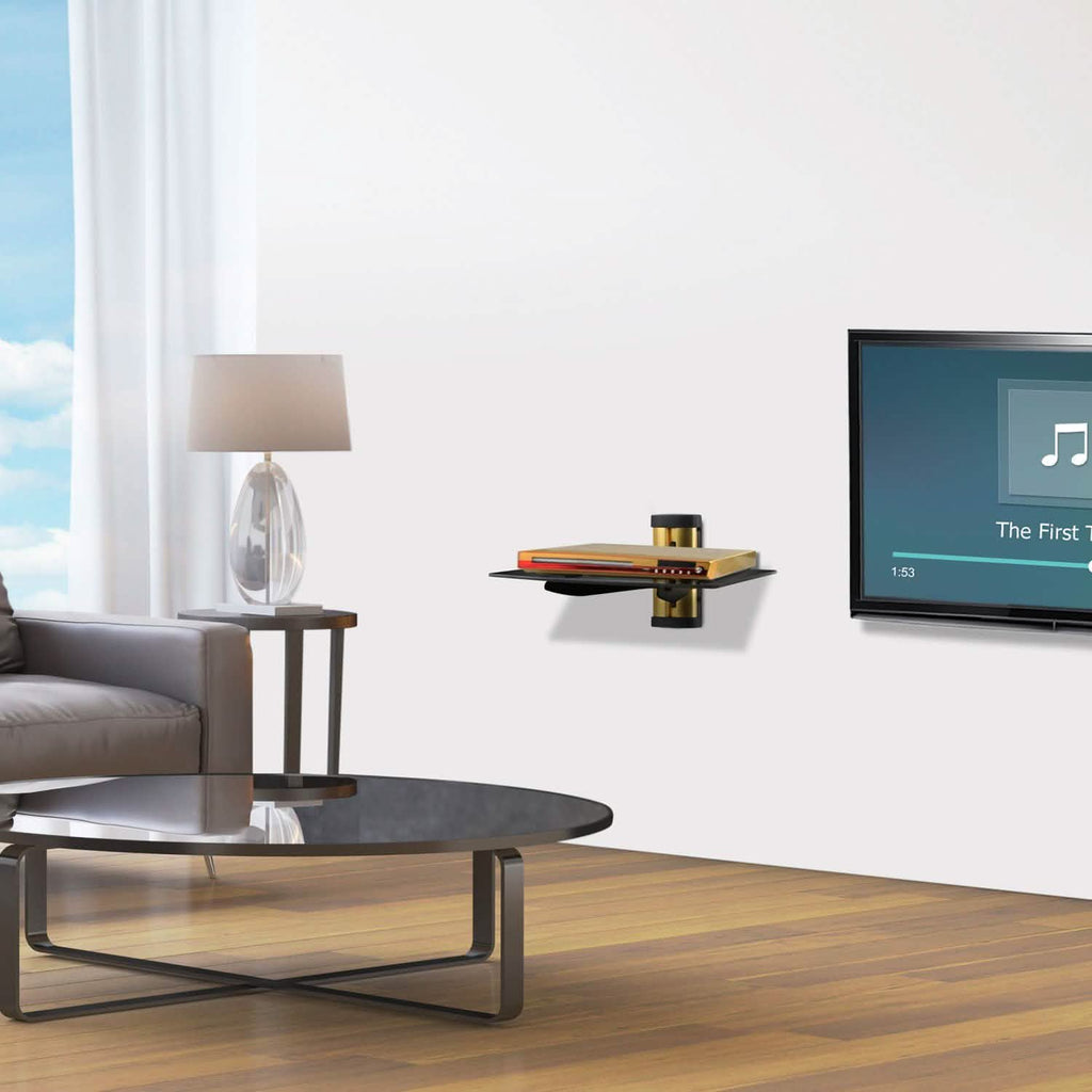 Floating Wall Mounted Strengthened Tempered Glass Shelf