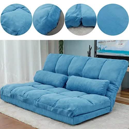 Floor Sofa Bed, Foldable Double Chaise Lounge Sofa Chair