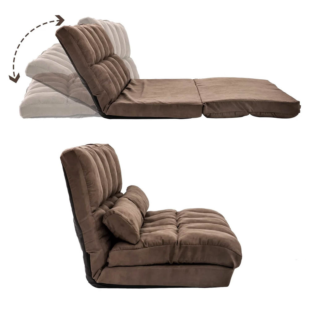 Floor Sofa Bed, Foldable Double Chaise Lounge Sofa Chair