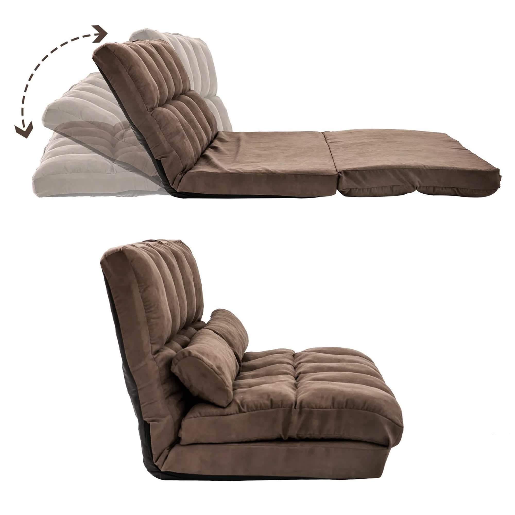 Floor Sofa Bed, Foldable Double Chaise Lounge Sofa Chair