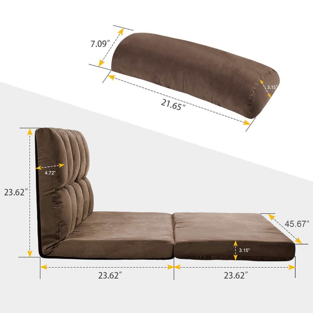 Floor Sofa Bed, Foldable Double Chaise Lounge Sofa Chair