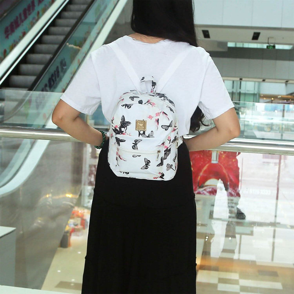 Floral Print Backpack Waterproof Knapsack