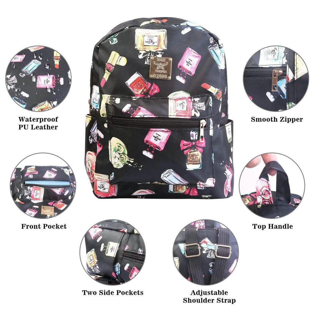 Floral Print Backpack Waterproof Knapsack