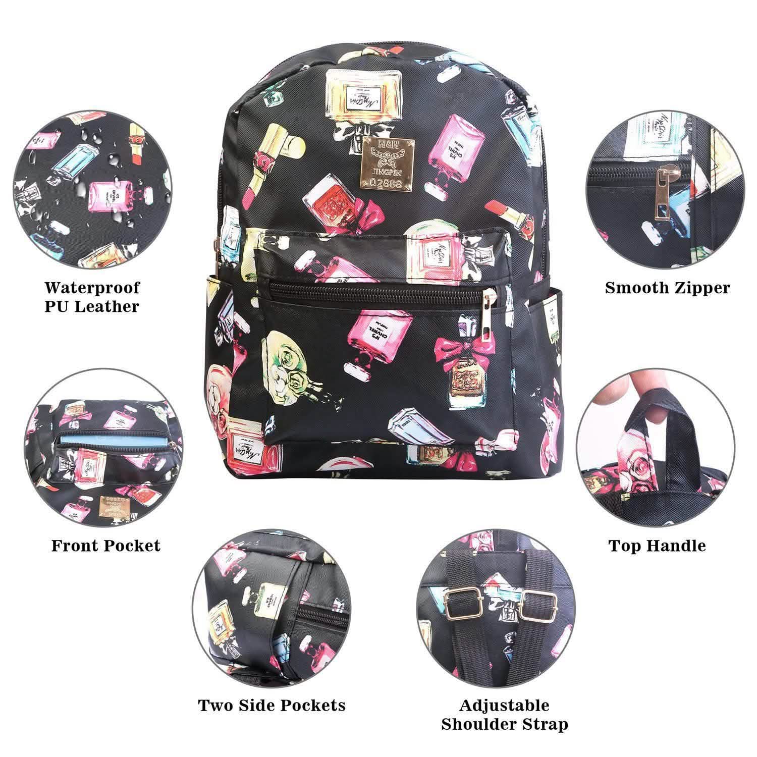 Floral Print Backpack Waterproof Knapsack