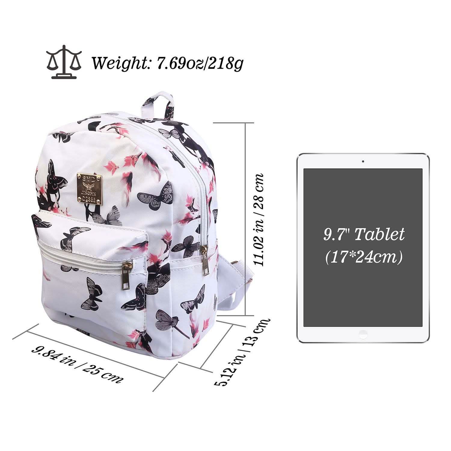 Floral Print Backpack Waterproof Knapsack