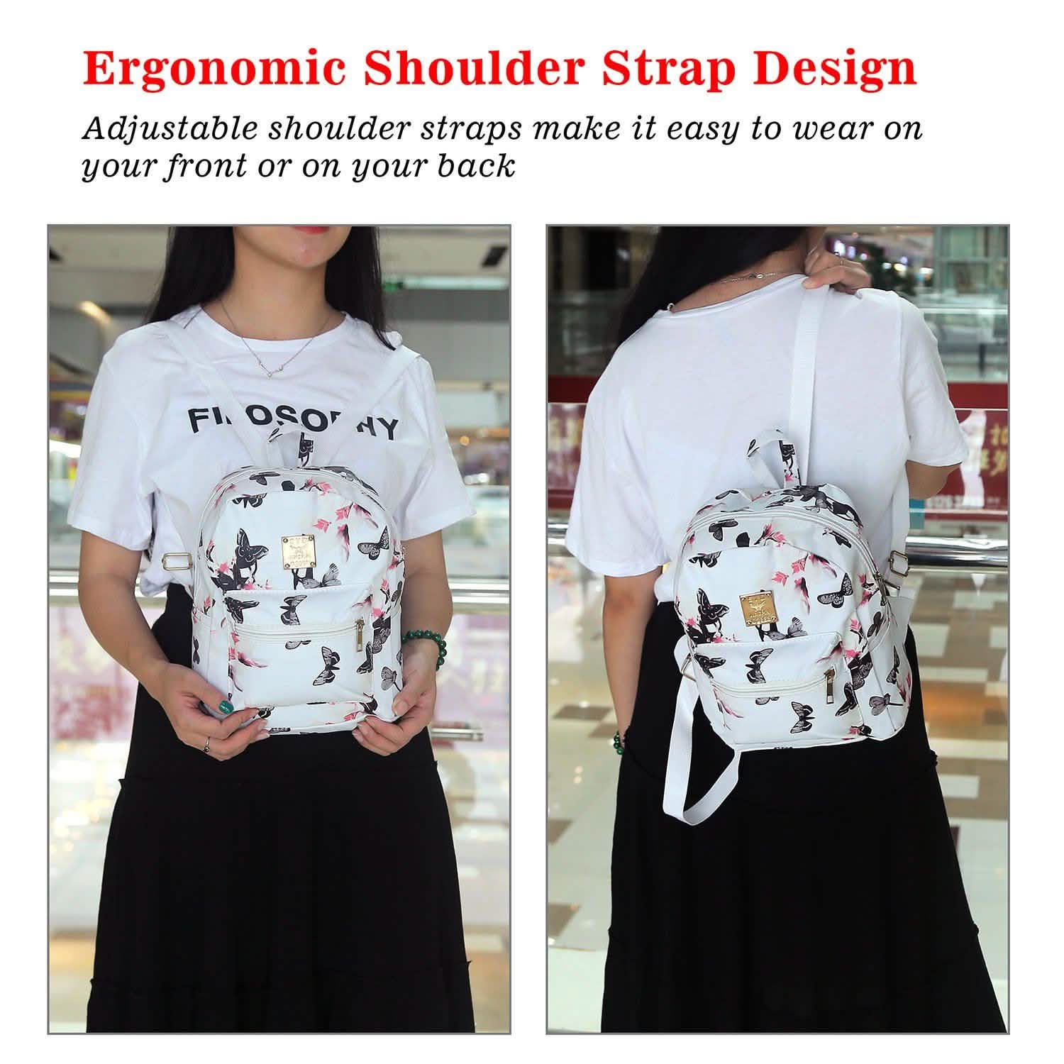 Floral Print Backpack Waterproof Knapsack