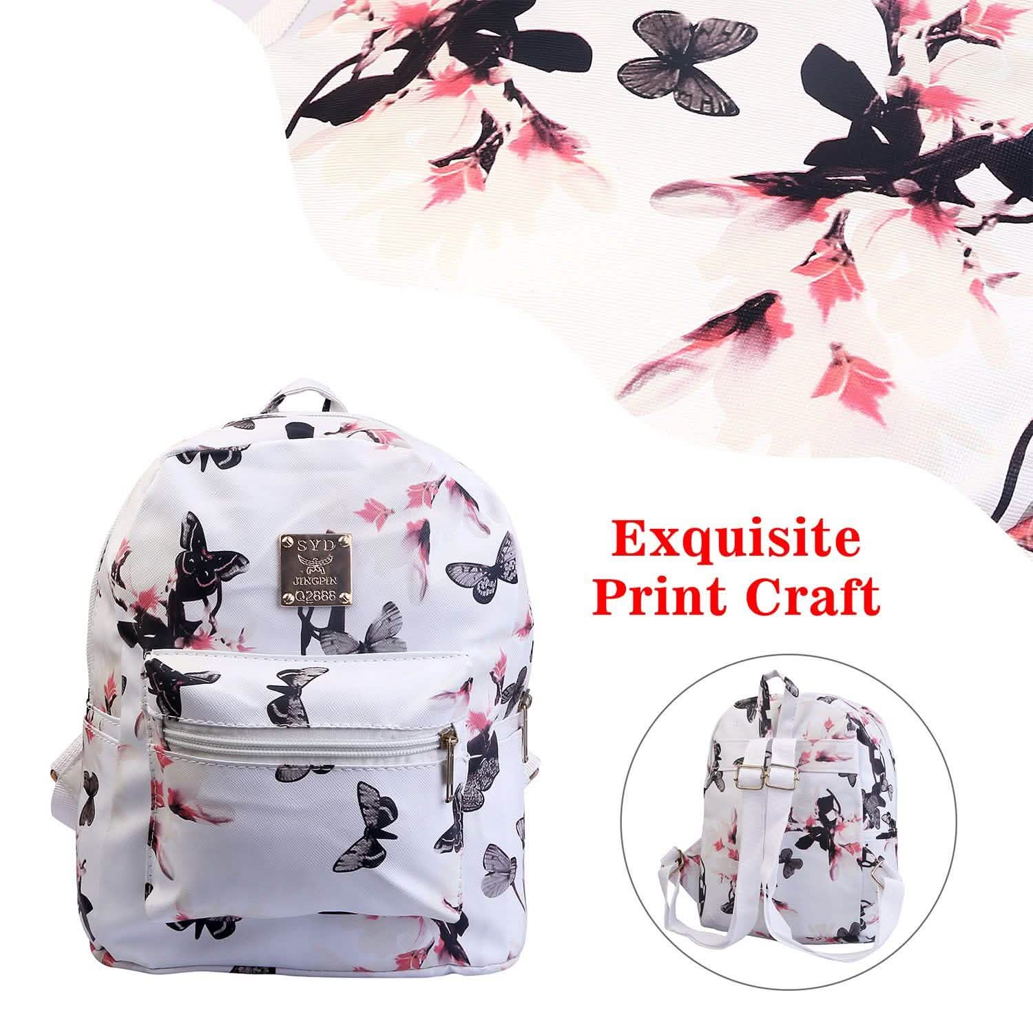 Floral Print Backpack Waterproof Knapsack