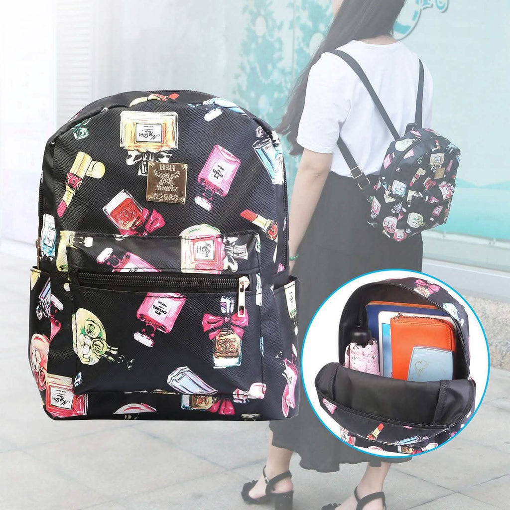 Floral Print Backpack Waterproof Knapsack