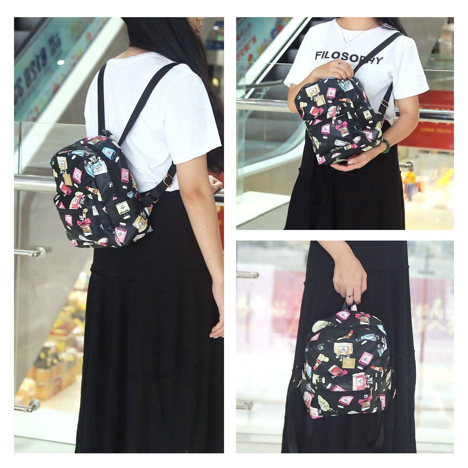 Floral Print Backpack Waterproof Knapsack