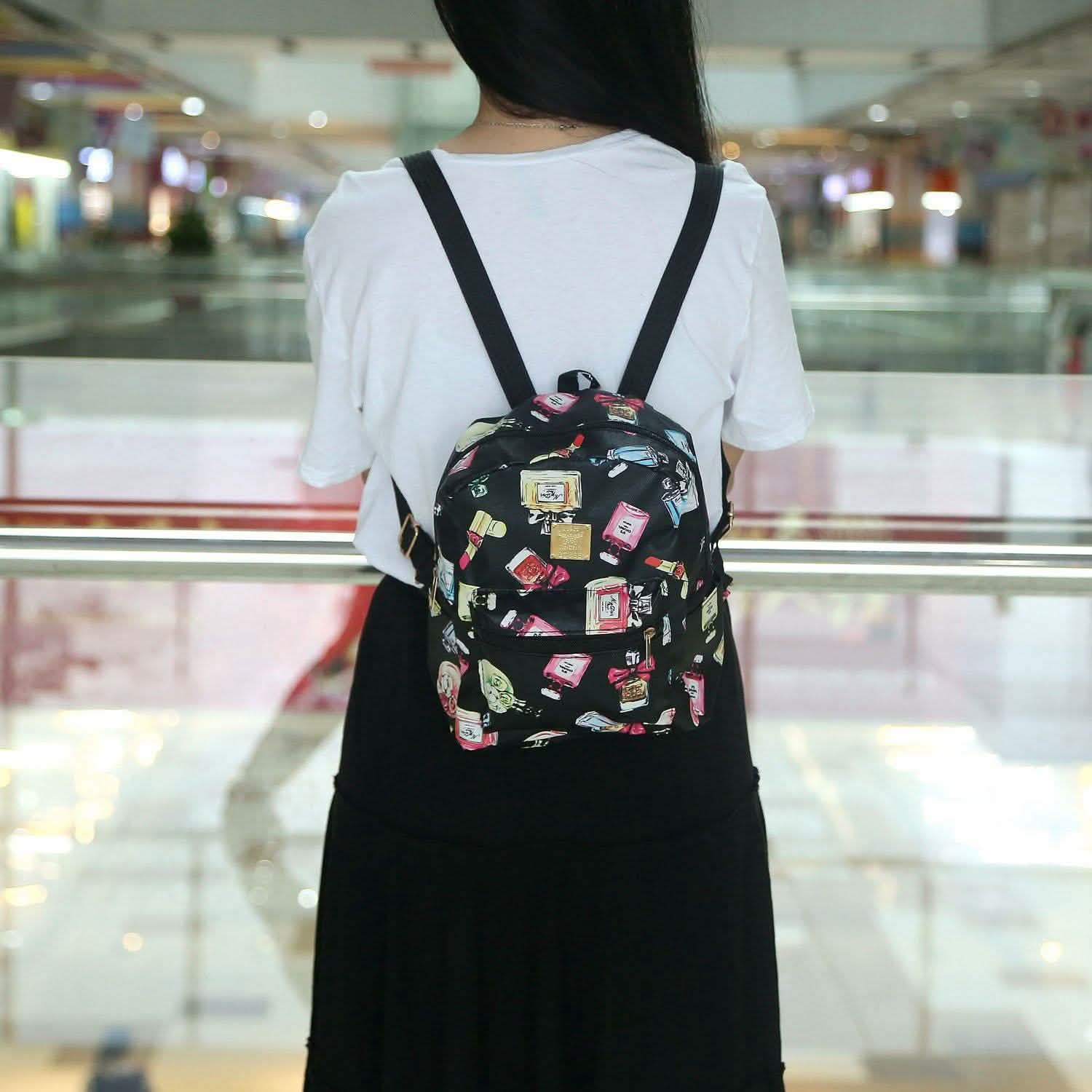 Floral Print Backpack Waterproof Knapsack