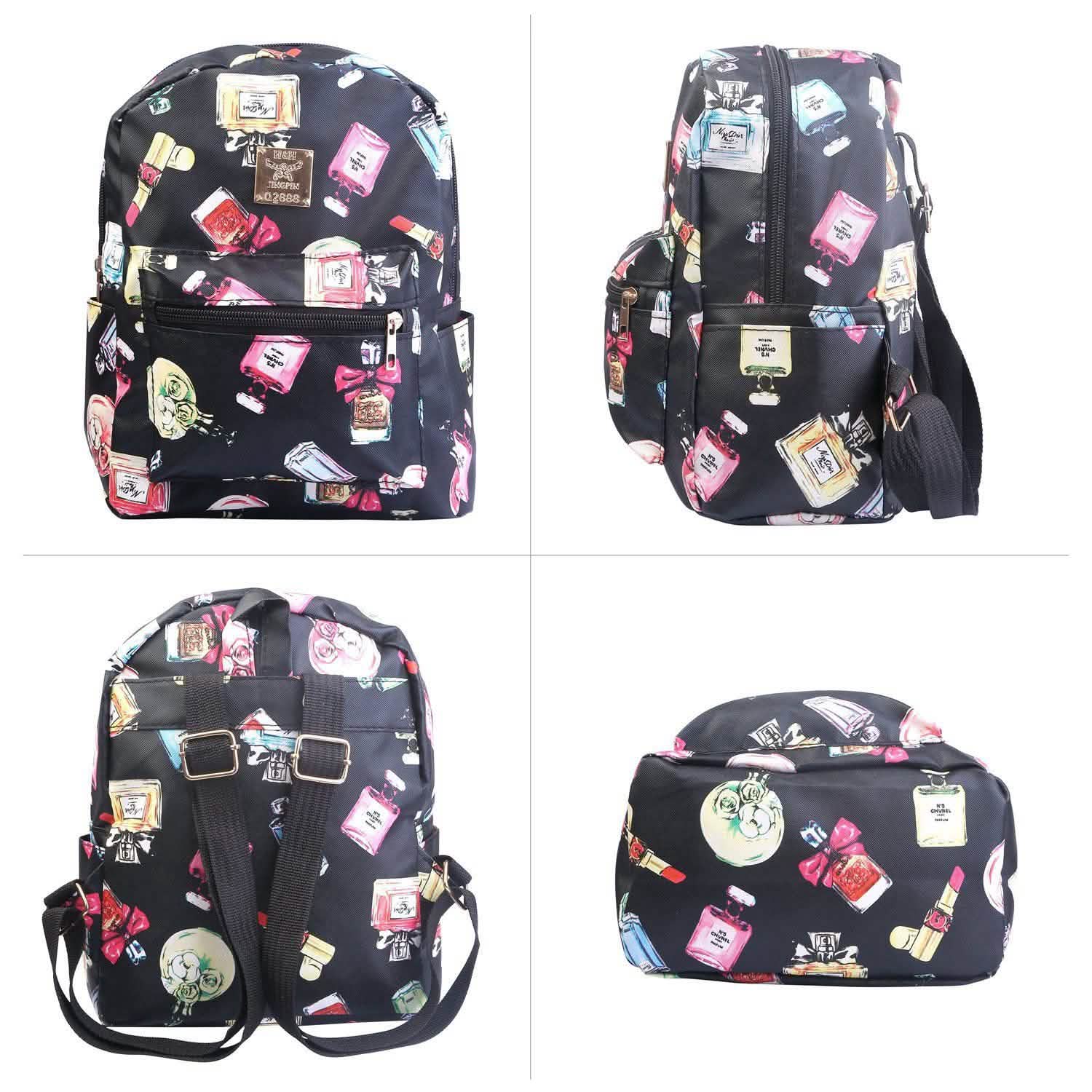 Floral Print Backpack Waterproof Knapsack