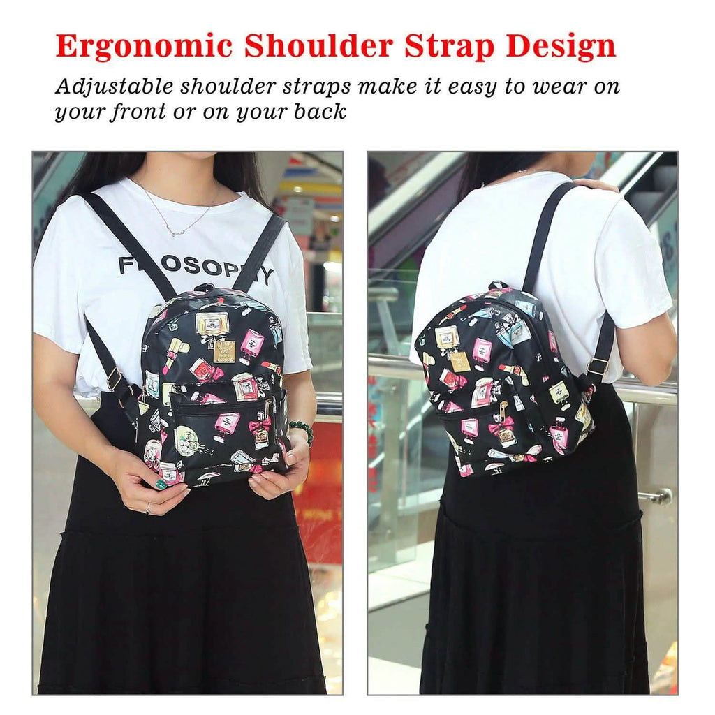 Floral Print Backpack Waterproof Knapsack