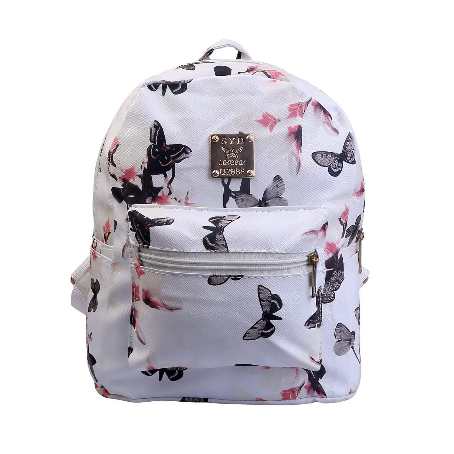 Floral Print Backpack Waterproof Knapsack